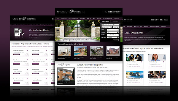 Example pages from our online property portal